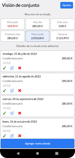 Vista previa de la aplicación