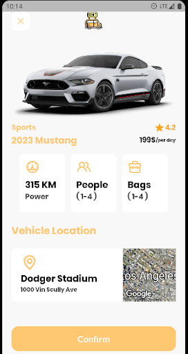 JJ Car Rental Screen 2