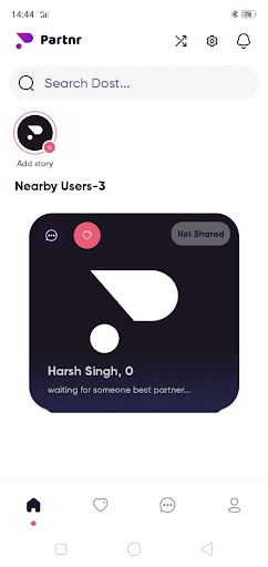Android application Partnr: Let's Make New Friends screenshort