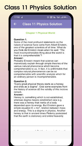 Class 11 Physics Solution Screen 2