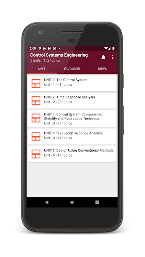 Android application Control Systems Engineering screenshort