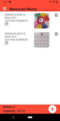 Android application Memories Memo screenshort