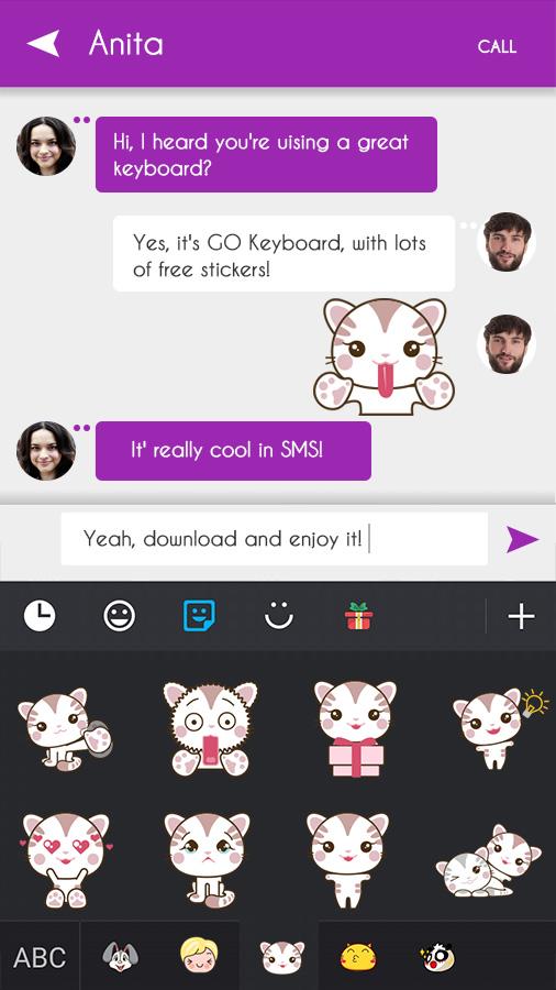 Android application GO Keyboard Kitty Sticker screenshort