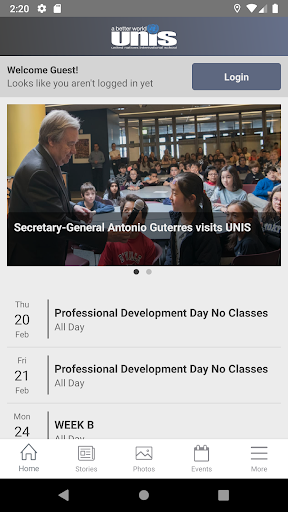 Android application United Nations Intl School screenshort