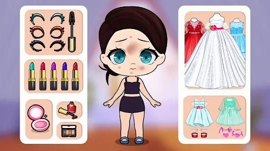 DIY Fashion Paper Doll Dress Up - Jogos de maquiagem da moda de