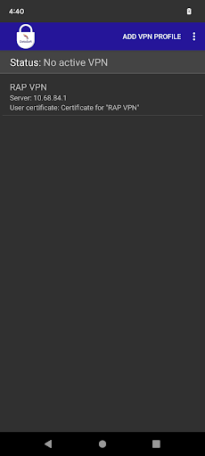 Secure Tactical VPN Client Screen 3