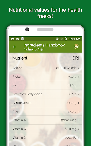 Screenshot of Ingredients & Nutrition Guide
