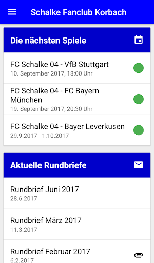 Android application Schalke Fanclub Korbach screenshort