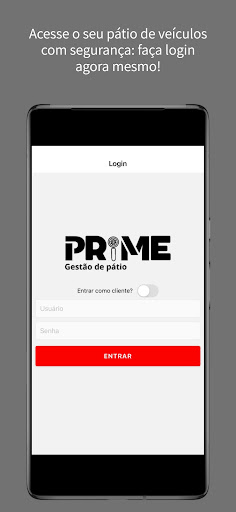 Android application Prime - Gestão de pátio screenshort