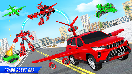Flying Prado Car Robot Game poster 21