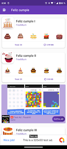 Android application happy birthday stickers screenshort