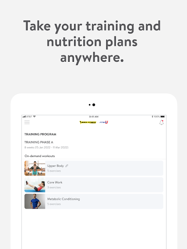 Screenshot of FitnessU and iRock Fitness
