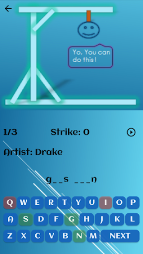 Android application HangMan Music screenshort