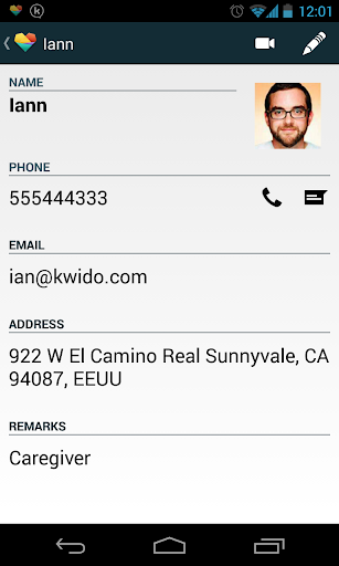 Kwido for caregivers Screen 2