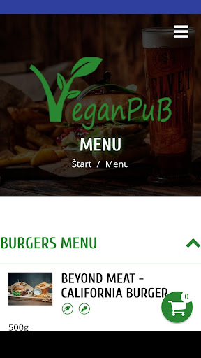 Android application Vegan Pub screenshort