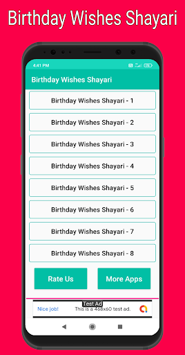 Android application Birthday Wishes Shayari Hindi screenshort