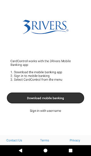Android application 3Rivers Card Control screenshort