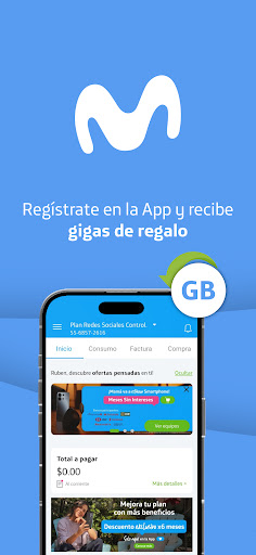 Android application Movistar MX–Tu línea en la App screenshort