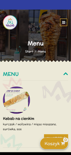 Android application TAJ KEBAB screenshort