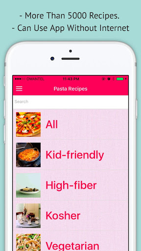 Android application Pasta Recipes - Offline Recipe screenshort