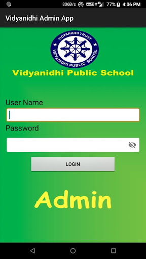 Android application VIDYANIDHI ADMIN APP screenshort