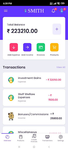Android application SW Billing App screenshort