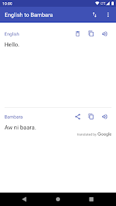English to Bambara Translator