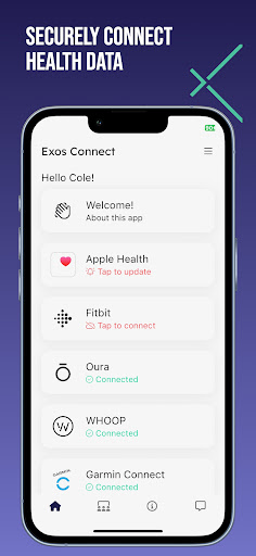 Android application Exos Connect screenshort