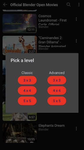 VidSlice: Video Sliding Puzzle Screen 2