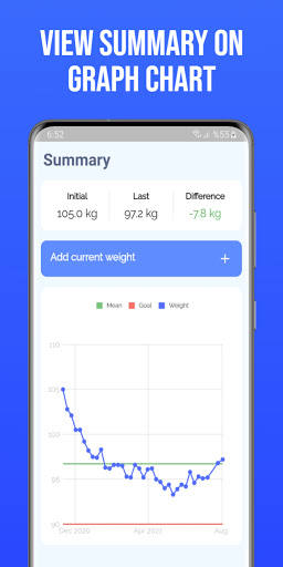 Android application Weight Tracker screenshort