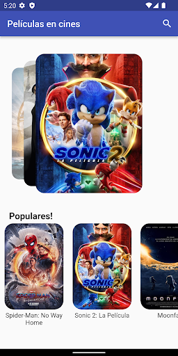 Android application Cartelera screenshort