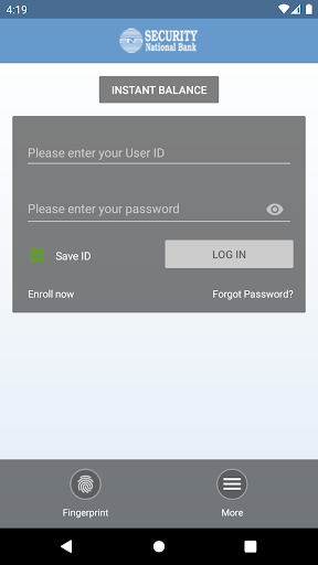 SNB Mobile Banking Screen 2