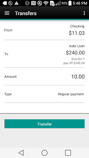 Quincy CU - Mobile Banking Screen 3
