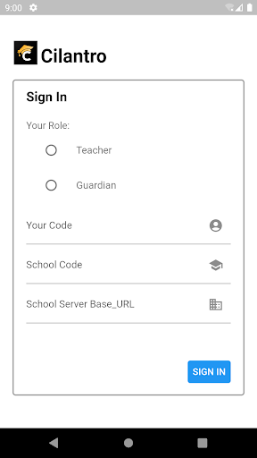 Android application Cilantro screenshort