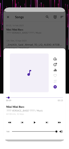 MP3 player Music player Screen 2