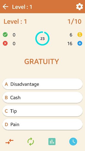 English - synonyms quiz Screen 3