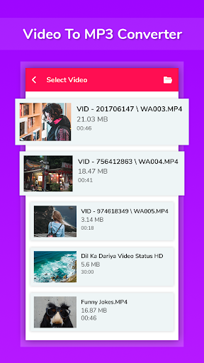 Android application Video to mp3, Cutter, Merge screenshort
