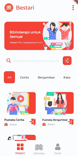 Android application Bestari - Biblioterapi screenshort