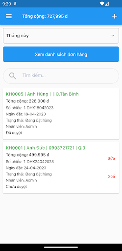 VsoftApp-Quản lý bán hàng Screen 3