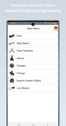 Android application Piping Toolbox: ASME Fittings screenshort
