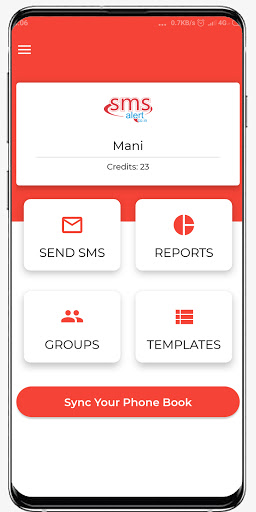 Android application SMS ALERT screenshort