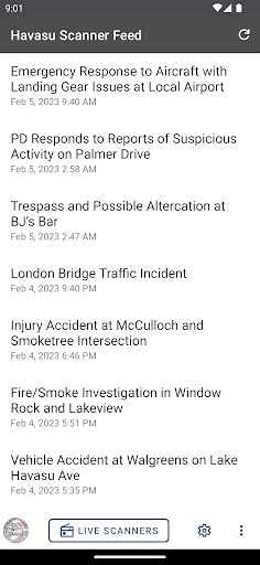 Havasu Scanner Feed Screen 2