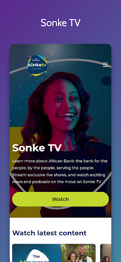Android application Sonke TV screenshort