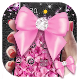 Pink Glitter Diamond Bowknot Theme icon
