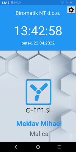 Android application eTM Mobile screenshort