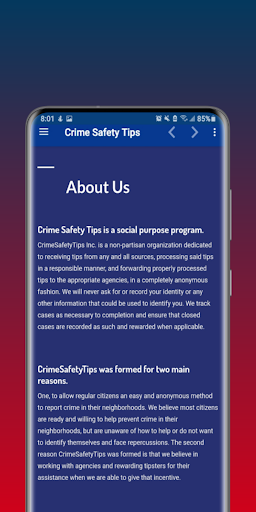 Crime Safety Tips Screen 3