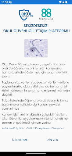 Android application Okul Güvenliği screenshort