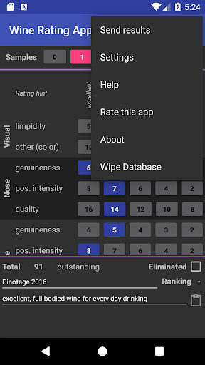 Wine Rating App 100, rate wine Screen 3