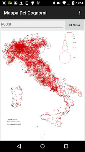 Android application Mappa Dei Cognomi screenshort
