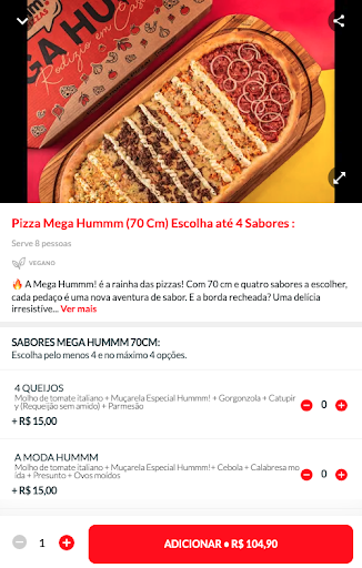 Hummm! Pizzas Screen 3